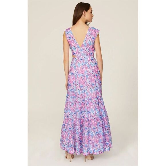 Nicholas Women's Floral Orchid Pink Maxi Dress Size 8 - Picture 3 of 11